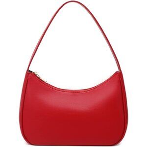 Women’s Red A Cute Hobo Tote Handbag Mini Clutch Purse with Zipper Closure